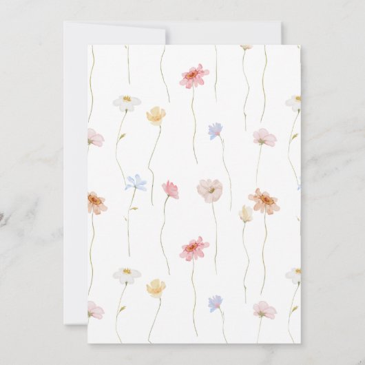 Pastel Wildflower Krans Pasen Brunch Uitnodiging (Achterkant)