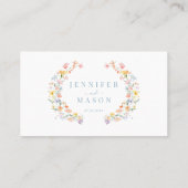Pastel Wildflower Krans Wedding Flat Place Card Plaatskaartje (Achterkant)