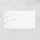 Pastel Wildflower Krans Wedding Flat Place Card Plaatskaartje (Voorkant)