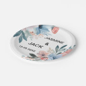 Pastel Wildflower Lijst Bruiloft Papieren Bordje (Gekanteld)