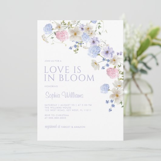 Pastel Wildflower Love is in het Vrijgezellenfeest Kaart (Staand voorkant)