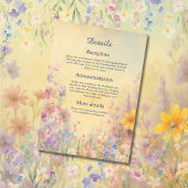 Pastel Wildflower Meadow Barn Wedding Informatiekaartje
