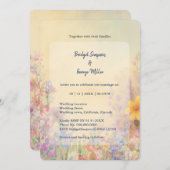 Pastel Wildflower Meadow Barn Wedding Kaart (Voorkant / Achterkant)