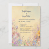 Pastel Wildflower Meadow Barn Wedding Kaart (Voorkant)