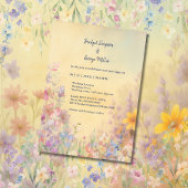 Pastel Wildflower Meadow Barn Wedding Kaart
