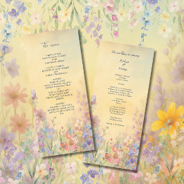 Pastel Wildflower Meadow Barn Wedding menu