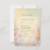 Pastel Wildflower Meadow Barn Wedding RSVP Kaartje (Voorkant)