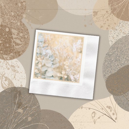 Pastel Wildflower Meadow Bruiloft Servet