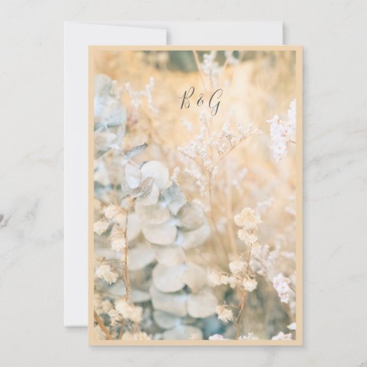 Pastel Wildflower Meadow Bruiloft veilig de datum Kaart (Achterkant)