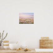 Pastel Wildflower Meadow Pastel Sunset Landscape Poster (Keuken)