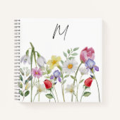 Pastel Wildflower Meadow Trendy Schets Custom Notitieboek (Voorkant)