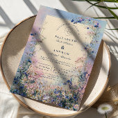 Pastel Wildflower Meadow Wedding Kaart