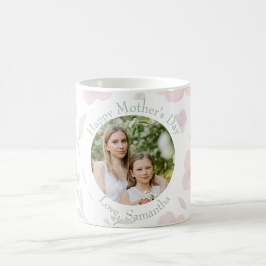 Pastel Wildflower Mok met aangepaste foto en tekst (Center)