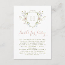 Pastel Wildflower Monogram Crest Boeken voor Baby