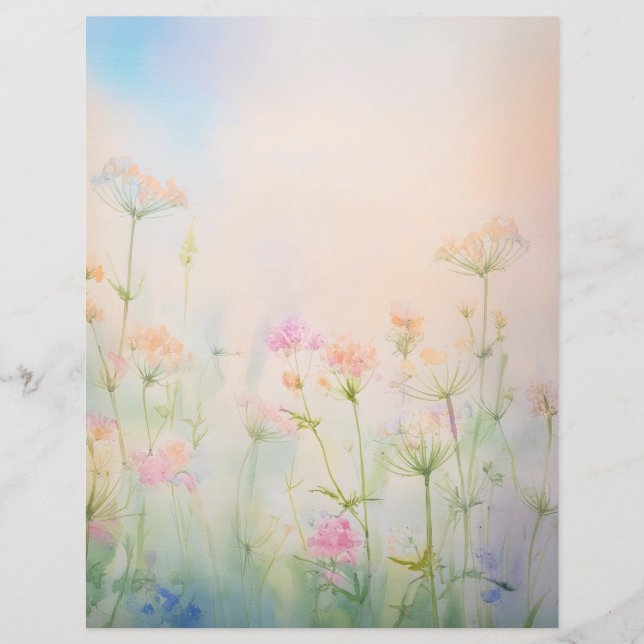 Pastel Wildflower Papieren Blad (Voorkant)