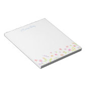 Pastel Wildflower Personalized Blue Notepad Notitieblok (Schuin)