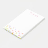 Pastel Wildflower Personalized Pink Post-It Notes (Schuin)