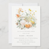 Pastel Wildflower Pompoen Waterverf Gelofte Vernie Kaart (Voorkant)