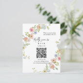 Pastel Wildflower QR Code RSVP Card (Staand voorkant)