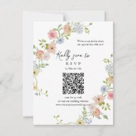 Pastel Wildflower QR Code RSVP Card