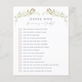 Pastel Wildflower Raad eens wie Baby shower spel