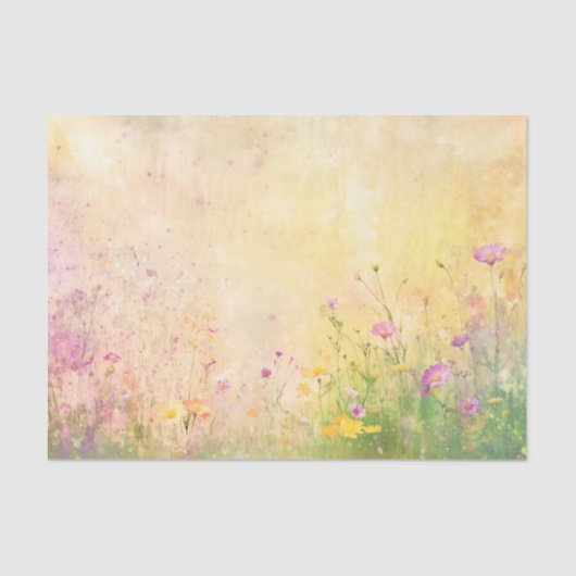 Pastel Wildflower Spring Meadow DZ5R Decoupage  Tissuepapier (Voorkant)