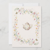 Pastel Wildflower Tijd voor Tea Baby shower Party Kaart (Achterkant)