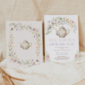 Pastel Wildflower Tijd voor Tea Vrijgezellenfeest  Kaart