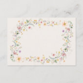 Pastel Wildflower Tuin Bloemen Bruiloft Details Informatiekaartje (Achterkant)