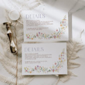 Pastel Wildflower Tuin Bloemen Bruiloft Details Informatiekaartje