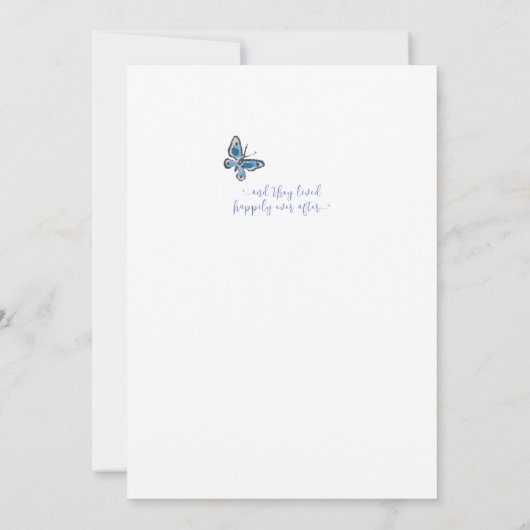 Pastel Wildflower Vogel Bloemengrens Boho Bruiloft Kaart (Achterkant)