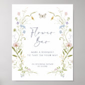 Pastel Wildflower Vrijgezellenfeest Flower Bar Poster (Voorkant)