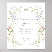 Pastel Wildflower Vrijgezellenfeest Mimosa Bar Poster (Voorkant)