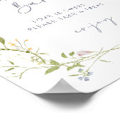 Pastel Wildflower Vrijgezellenfeest Snoep Bar Poster (Hoek)