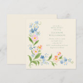 Pastel Wildflower Watercolor Floral Bridal Brunch Kaart (Voorkant / Achterkant)
