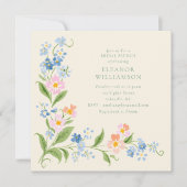 Pastel Wildflower Watercolor Floral Bridal Brunch Kaart (Voorkant)