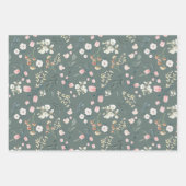 Pastel Wildflower Waterverf in Sinaasappel & Baby  Inpakpapier Vel (Voorkant 3)