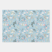 Pastel Wildflower Waterverf in Sinaasappel & Baby  Inpakpapier Vel (Voorkant)