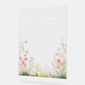 Pastel Wildflower Wedding Acryl Bord (Hoek)