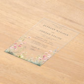 Pastel Wildflower Wedding Acryl Uitnodigingen (Laagn)