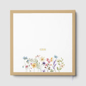 Pastel Wildflower Wedding Beige Border Gastenboek (Achterkant)
