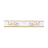 Pastel Wildflower Wedding Beige Border Uitnodigingen Wikkel (Vlak)