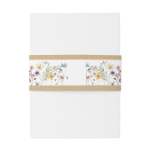 Pastel Wildflower Wedding Beige Border Uitnodigingen Wikkel (Achterkant Voorbeeld)