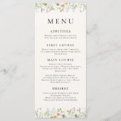 Pastel Wildflower Wedding Dinner Menu (Voorkant)