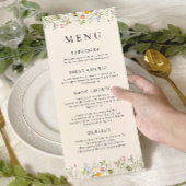 Pastel Wildflower Wedding Dinner Menu