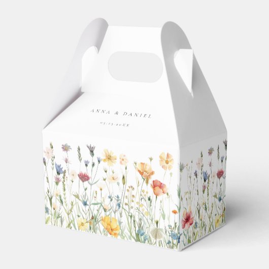 Pastel Wildflower Wedding Favor Boxes Bedankdoosjes (Voorkant Zijde)
