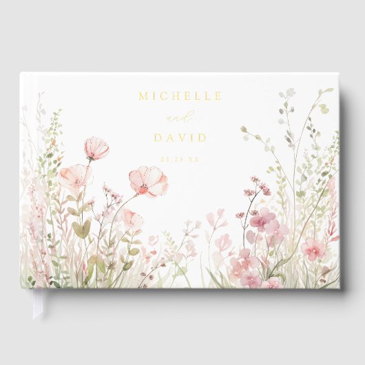 Pastel Wildflower Wedding Gastenboek (Voorkant)