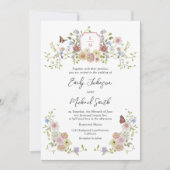 Pastel Wildflower Wedding Kaart (Voorkant)