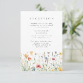 Pastel Wildflower Wedding Reception Enclosure Card Informatiekaartje (Staand voorkant)