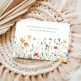 Pastel Wildflower Wedding Registry Enclosure Informatiekaartje